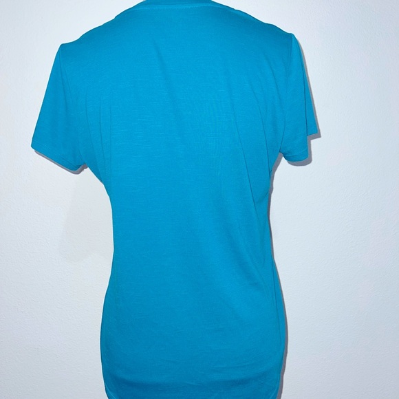 Turquoise Tee with Silver Metallic Details - Picture 2 of 4